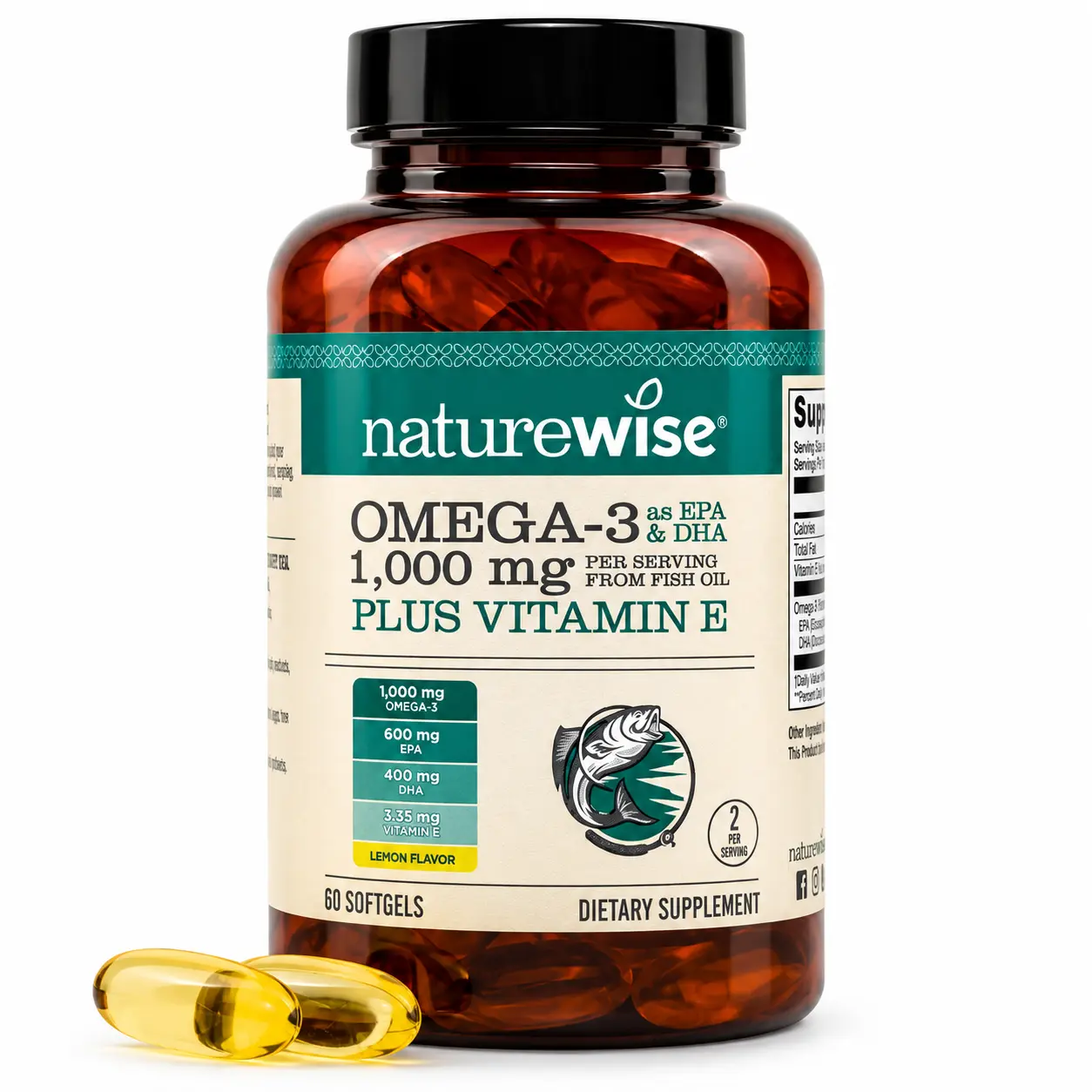 NatureWise Suplemento de aceite de pescado Omega 3