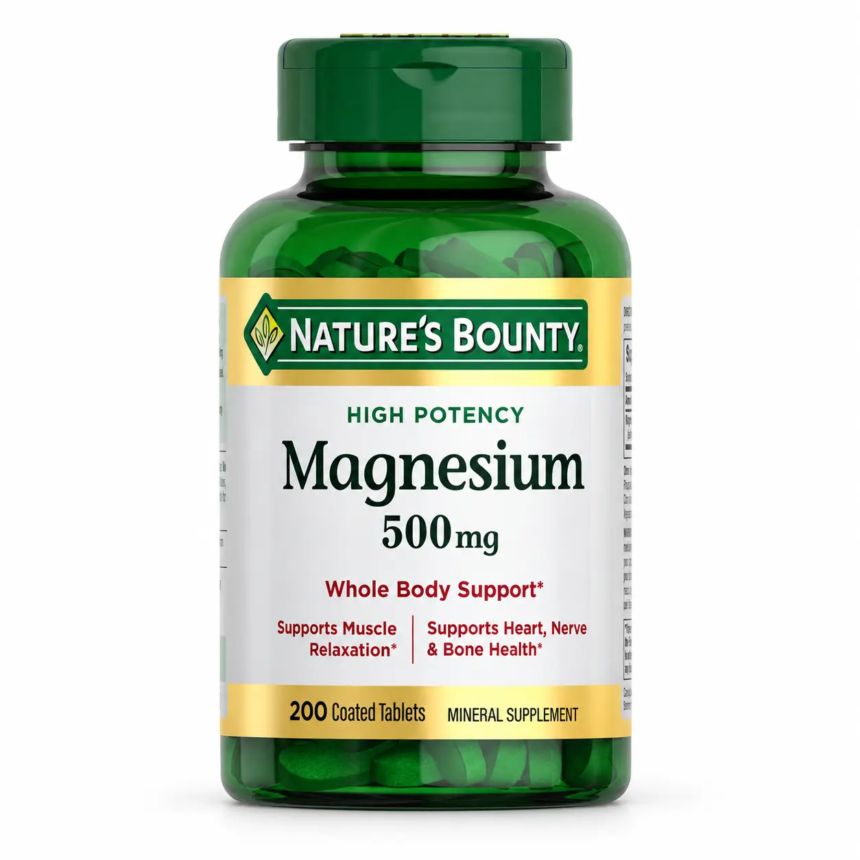 Nature's Bounty Tabletas de magnesio de 500 mg